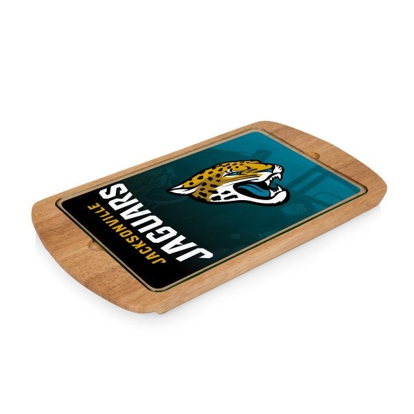 Picnic Time Family Of Brands NFL Jacksonville Jaguars - Billboard Glass Top Serving Tray 911-01-505-154-2 - main
