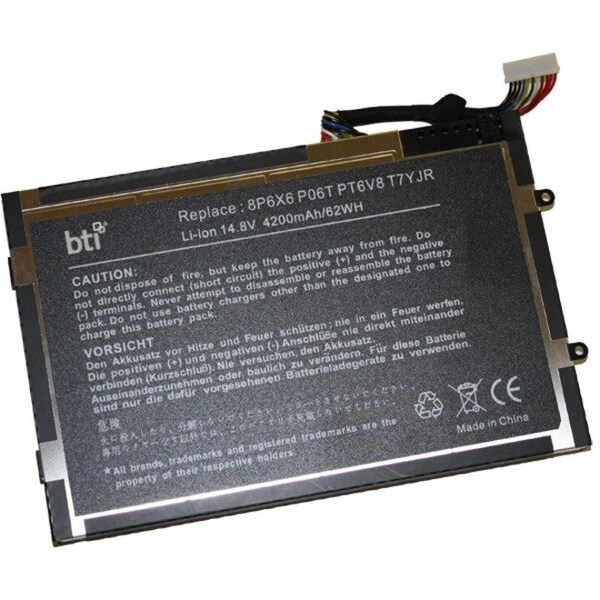Battery Technology BTI Battery - For Notebook - Battery Rechargeable - 4200 mAh - 14.8 V DC PT6V8-BTI - main