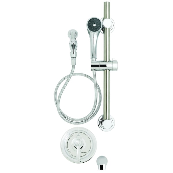 Speakman Diverter Trim, Handicap Shower, and Tub System (Valve not included), 1.5 GPM, Polished Chrome SLV-5490-ADA-E15 - main