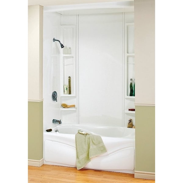 Maax Finesse Series 101595-000-129 Bathtub Wall Kit, 61 in L, 33-1/2 in W, 80 in H, Polystyrene, Smooth Wall 101595-000-129000 - main