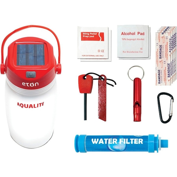 Eton AquaLite Solar-Powered Lantern and Basic Emergency Kit NAQUALITE - main