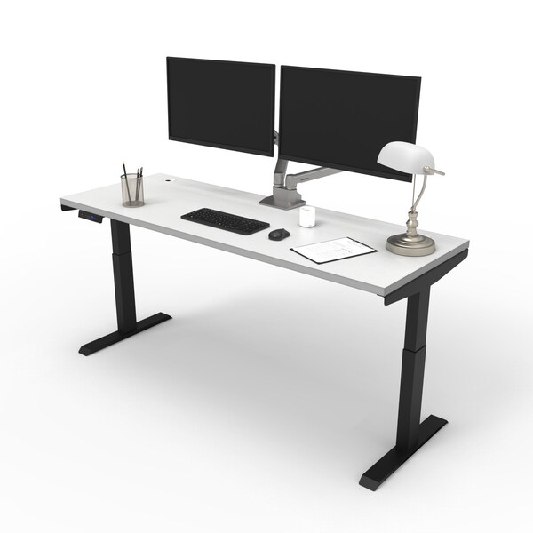 We'Re It Electric Sit Stand Desk, 46.25 H, 24 W X Laminate wood, metal, Black, White VL22BLK7224-459 - main