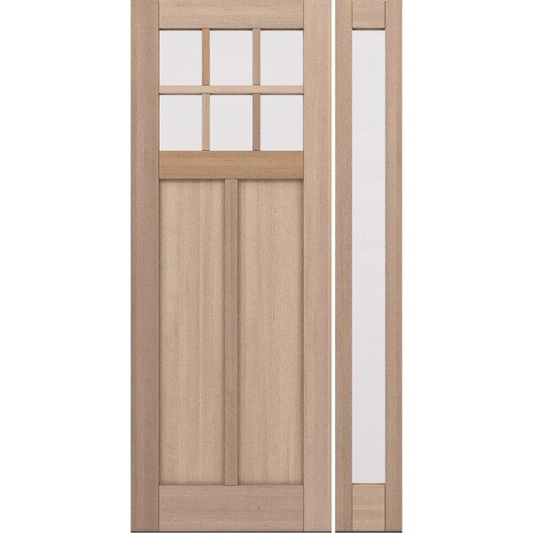 Doornmore CRF-P2G6, 51.5" x 98" ( 36" Door + 12" Side) Left Hand, Mahogany SDL 6 Lite Exterior Door CRF-P2G6-SW-3696-G101-SL_1-1_LI - main