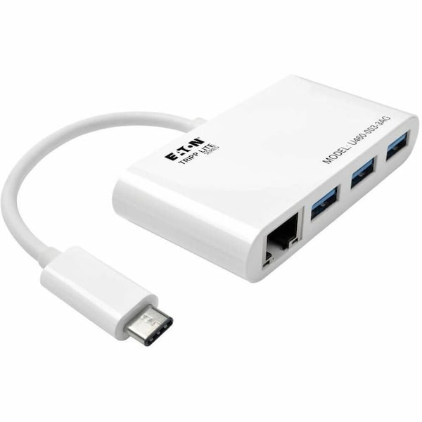 Tripp Lite 3-PORT USB-C TO USB-A HUB PORTABLE W/ GIGABIT ETHERNET PORT RJ45 U460-003-3AG - main