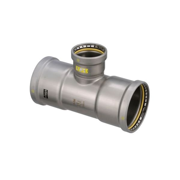 Viega MegaPressG tee P1 4 P2 4 P3 2.5 carbon steel zinc-nickel coating 28715 - main