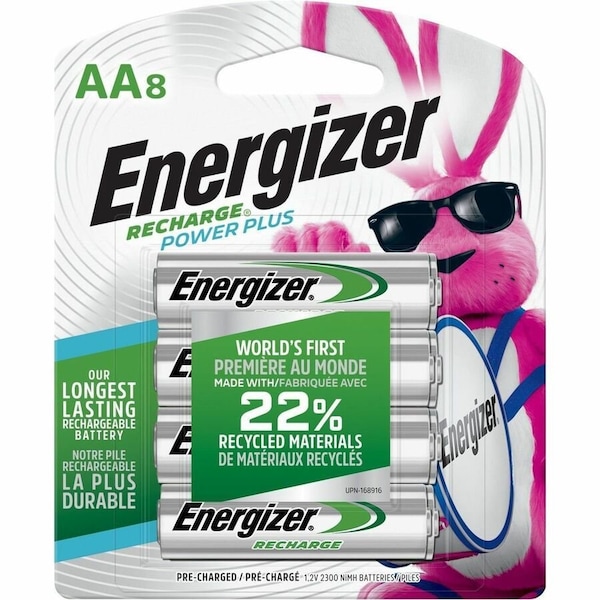 Energizer NiMH Rechargeable AA Batteries, 1.2V, 8PK NH15BP-8 - main