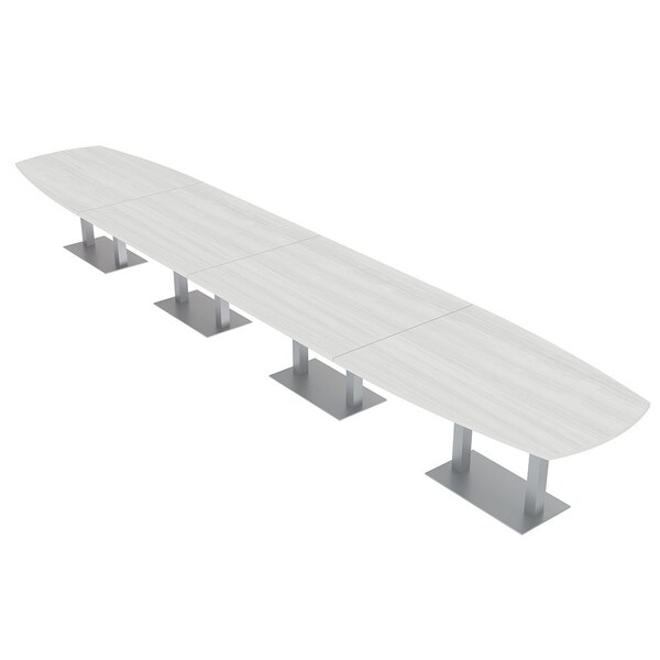 Skutchi Designs Arc Boat Conference Table, 45 in W, 264 in L, White HAR-ABOT-48x264-DOU-WA7976 - main