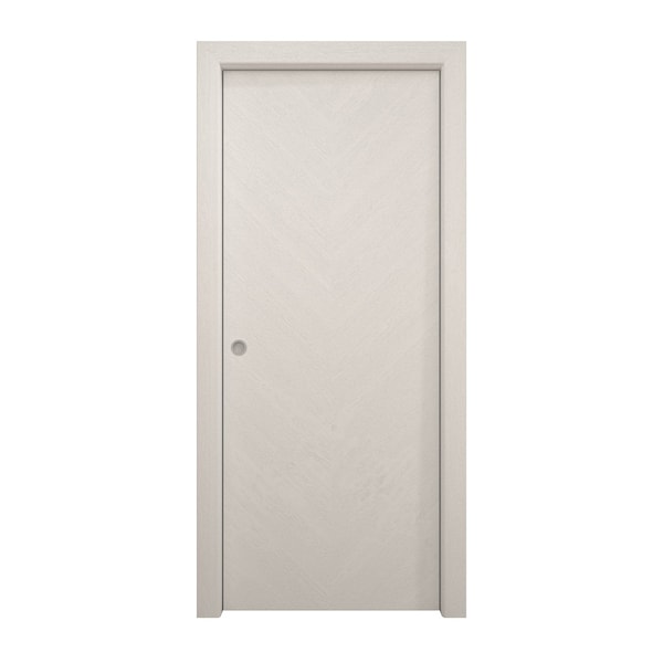 Sartodoors Sliding Pocket Door 42 x 96 inches, Ego 5005 Painted White Oak, Kit Rail Hardware, Solid Wood Int EGO5005PD-PWO-4296 - main