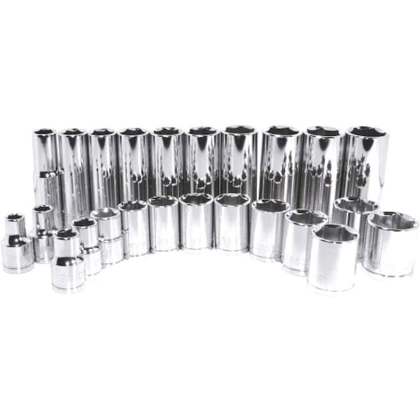 K-Tool International 3/8" Drive, 16mm Metric Socket, 6 Points, Deep 6Pt, Chrome 3/8"Dr, 16mm KTI-27216 - main