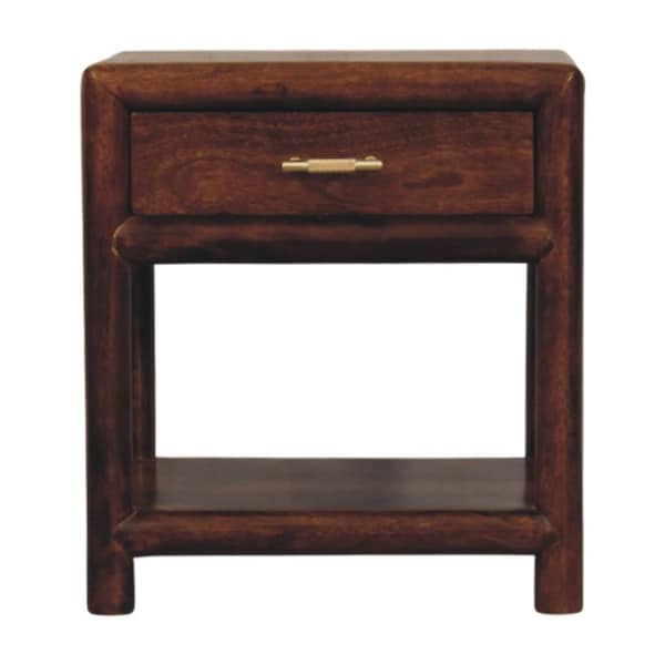 Homeroots 20" Brown Solid Wood Square One Drawer Nightstand 651881 - main