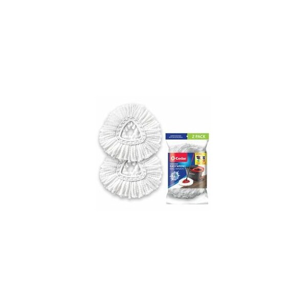 O-Cedar EasyWring Spin Mop Refill, MicroFiber, White, 4PK 172385 - main