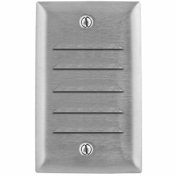 Hubbell Wiring Device-Kellems Wallplates and Boxes, Metallic Plates, 1- Gang, 1) Louvre, Standard Size, Stainless Steel SS771 - main