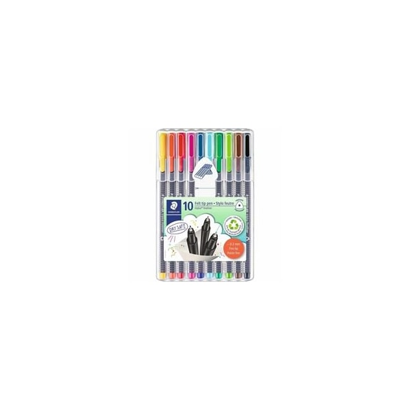 Staedtler Triplus Fineliner 10-piece Porous Point Pens, 0.3 mm Fine Pen Point, Water Based 334 SB10A6 - main