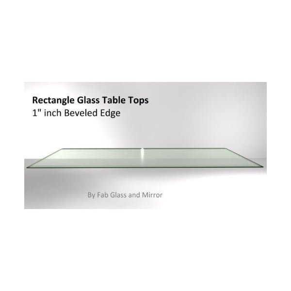 Fab Glass And Mirror 24in X 36in in Rectangle 3/8in Thick Tempered Beveled Edge Polish Radius Corners Glass Table Top 24x36RECT10THBEAN-T - main