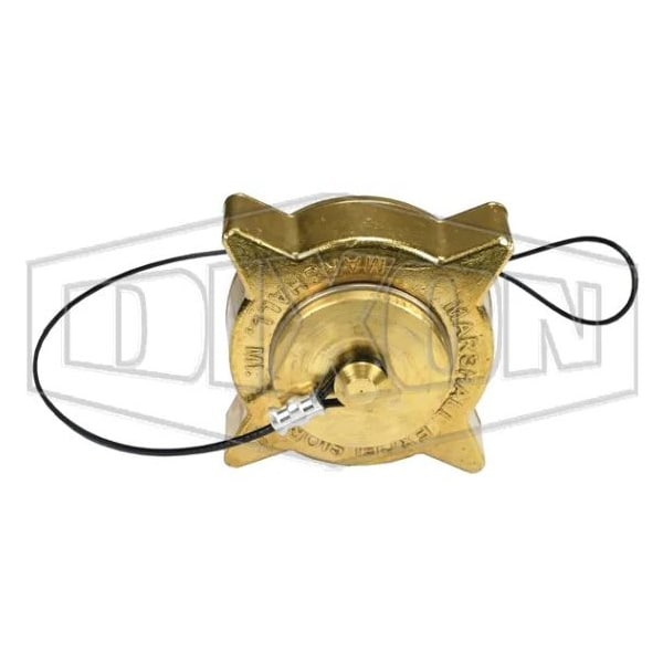 Dixon Hose Cap with Knob Plug, Ring and Chain, 3-1/4 in, Female ACME, Brass, Domestic ME441F-1 - main