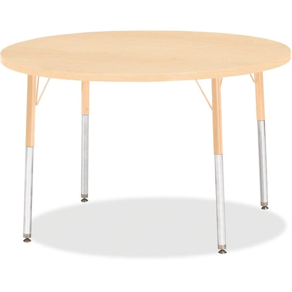 Jonti-Craft Berries Round Activity Table, 42 in. Diameter, A-height, Maple/Maple/Camel 6468JCA251 - main