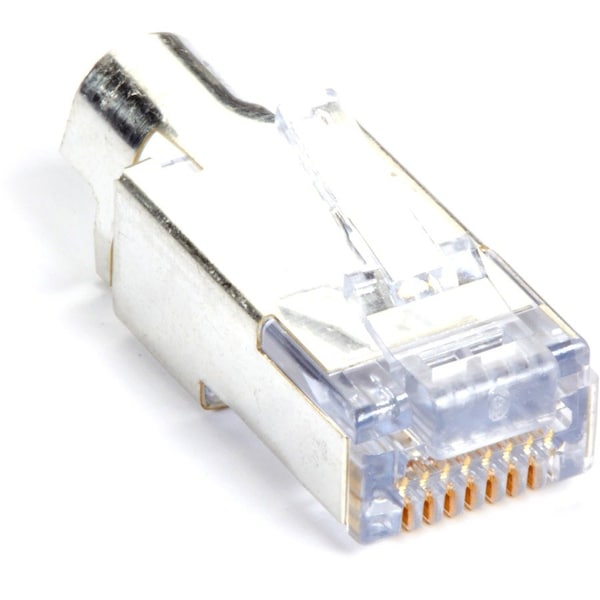 Black Box CAT6 EZ RJ45 Modular Plug Connector for Round Solid/Stranded Wire - Shielded, TAA, 100-Pack C6EZSP-100PAK - main
