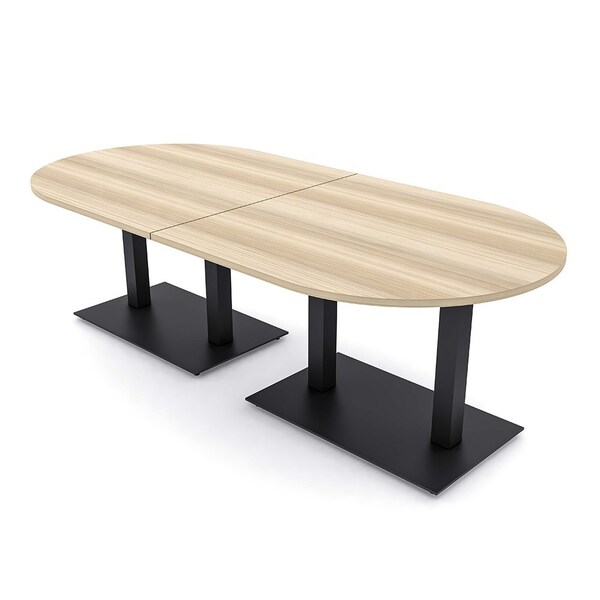 Skutchi Designs Racetrack Conference Table With Power Unit, 48 in W, 96 in L, Brown HAR-RAC-48X96-DOU.BK-K525-NA - main