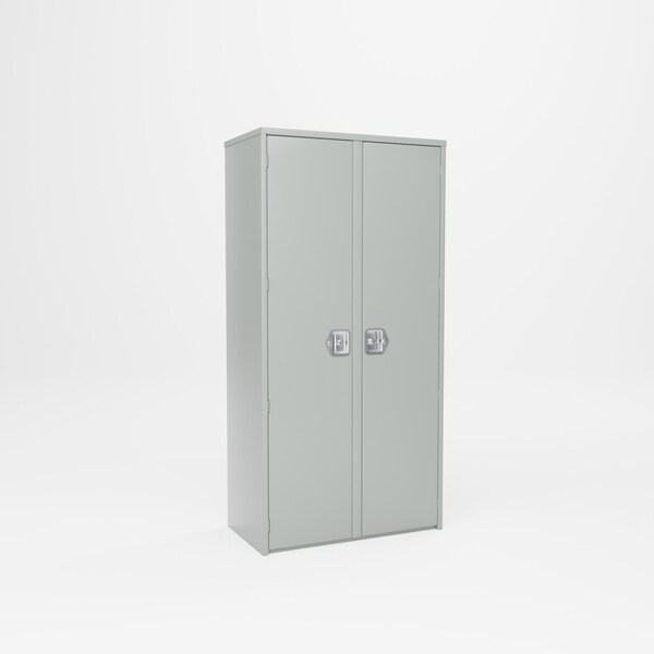 Pucel Two Door Center Partition Cabinet, 36 in W x 72 in H x 19 in D, 8 Shelf, Gray HDSC-3672-19-8-CP - main