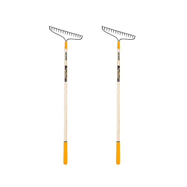 True Temper 57 in. Hardwood Handle Steel Bow Rake, 16-Tine, 2-Pack 10000-07562 - main