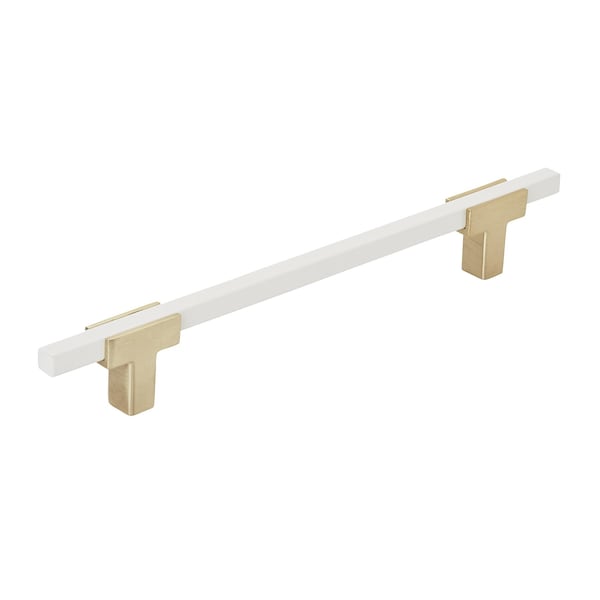 Amerock Urbanite 6-5/16 in 160 mm Center-to-Center Brushed Gold/White Cabinet Pull BP778160BGLWHT - main