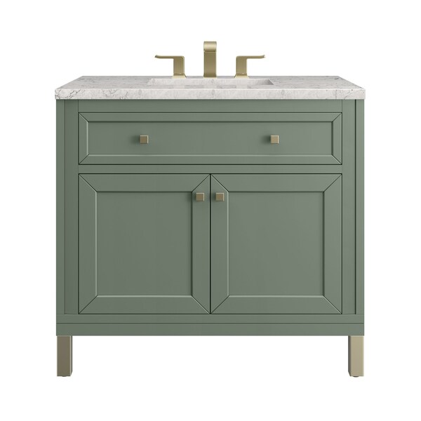 James Martin Vanities Chicago 36 in. Single Vanity, Smokey Celadon, w/ 3 CM Eternal Jasmine Pearl Silestone Top 503-V36-SC-3EJP - main