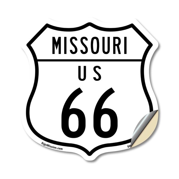 Signmission Missouri Route Marker Shield Sign Us 66, 12 Inch X 12 Inch, Vinyl Decal SHI-D-12-386 - main