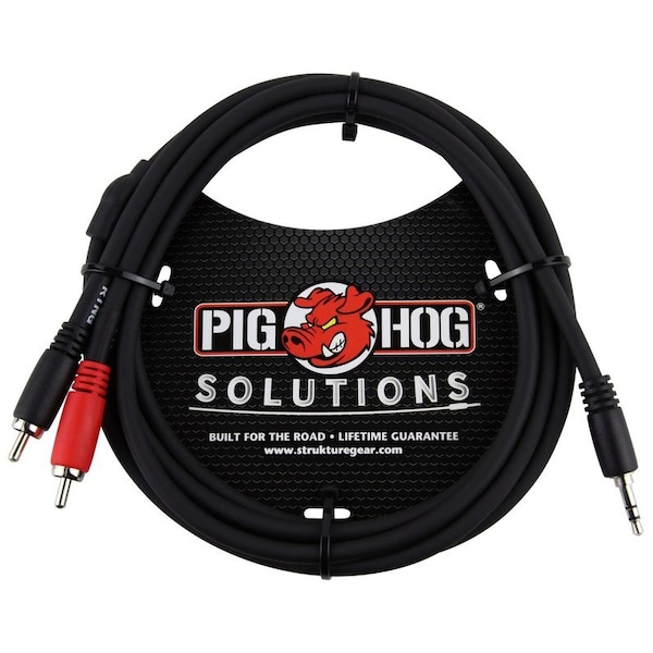 Pig Hog 6-Feet Stereo Breakout Cable, 3.5mm to Dual RCA PB-S3R06 - main