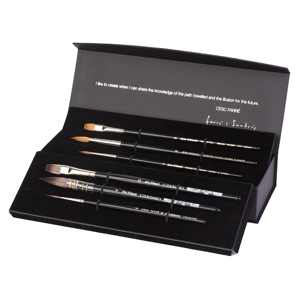 Da Vinci Artist Signature Collection by Cesc Farre, Watercolor Brushes, Assorted, 6 Brush Set in Gift Box VA-4012_0 - main