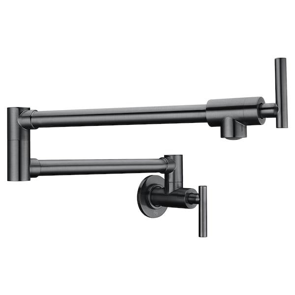 Anzzi Braccia Series 24in Wall Mounted Pot Filler in Gunmetal Black KF-AZ258GB - main