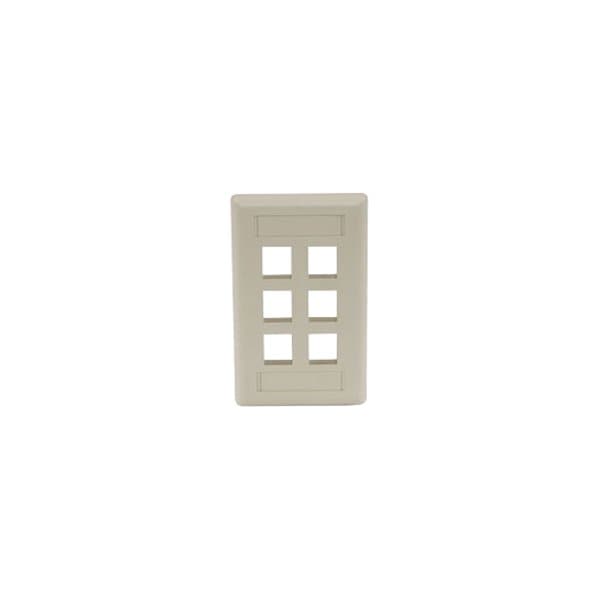 Hubbell Premise Wiring Wall Plate, 6 Port IFP16EI - main