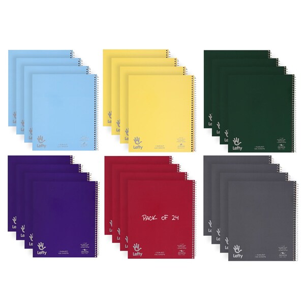 Roaring Spring Left Handed Notebook, 1 Sub, 11"x9", PK24 13503CS - main