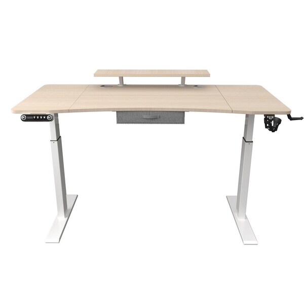 Homeroots 63" Adjustable Beige Standing Desk 558237 - main