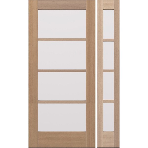 Doornmore G10402, 51.5" x 82" ( 36" Door + 12" Side) Left Hand, Mahogany SDL 4 Lite Exterior Door G10402-SW-3680-G104-SL_1-1_LI - main