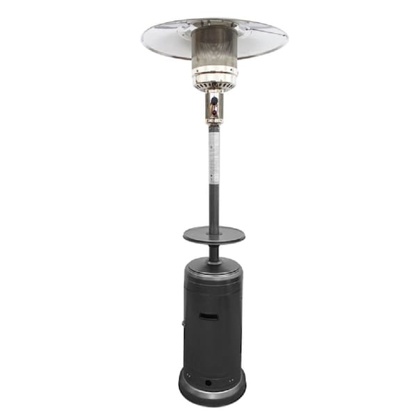 Homeroots 48000 BTU Silver Steel Propane Cylindrical Pole Standing Patio Heater 480566 - main