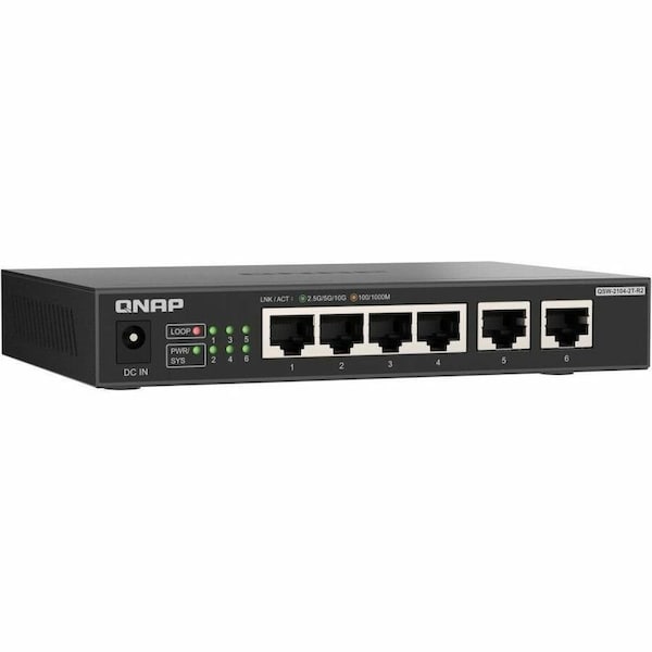 Qnap DESKTOP, UNMANAGED SWITCH, 4 PORT 2.5GBPS AUTO NEGOTIATIO QSW-2104-2T-R2-US - main