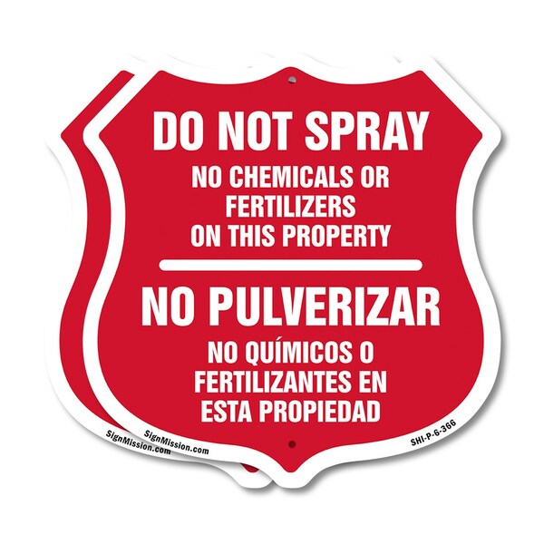 Signmission Bilingual No Spray Shield Sign Do Not Sp, 6 inch X 6 inch, Plastic Sign, 2PK SHI-P-2PACK-6-366 - main