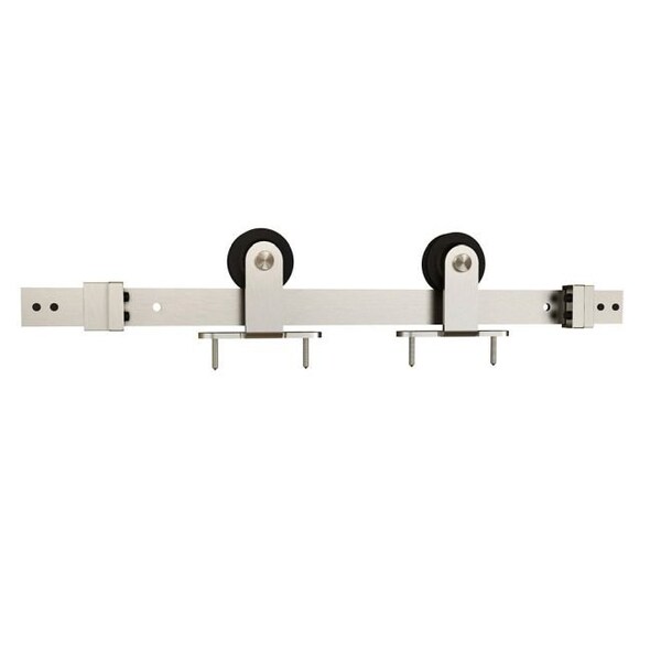 Schlage Residential 6ft 6in Sliding Barn Door Hardware Kit with Top Mount Hangers Satin Nickel Finish SD10TMNT66619 - main