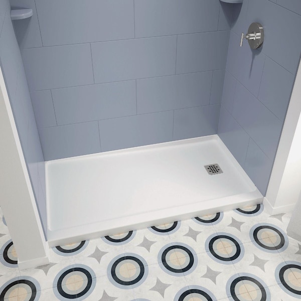 Bootz ShowerCast 6030 60'' W.x30''D. Left Drain Shower Floor in Wht 010-1003-00CH - main
