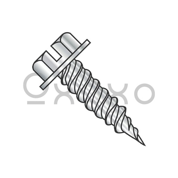 Oxoxo 8-15X1 Slot Ind Hexwasher 1/4in Across Flats F/T Self Piercing Scr 18 8 Stainless Steel, 2000PK 419080 - main