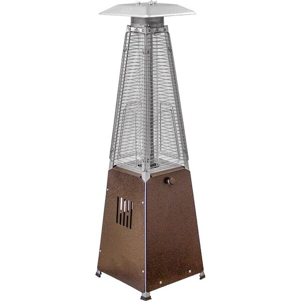 Hiland Glass Tube Table Top Patio Heater in Hammered Bronze HLDS032-GTTHG - main