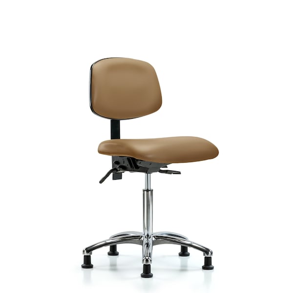 Blue Ridge Ergonomics Chair, Vinyl, Med Bench, Chr Glides, Taupe, No Arms, 22" to 29" Height, Taupe BR-VMBCH-CR-T0-A0-NF-RG-8584 - main