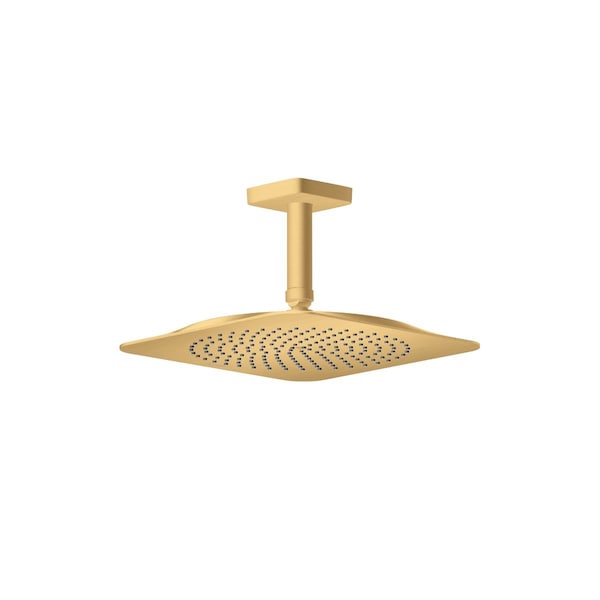 Axor Citterio C Showerhead 270 Square 1-Jet Ceiling Connection, 1.75 GPM in Brushed Gold Optic 28797251 - main