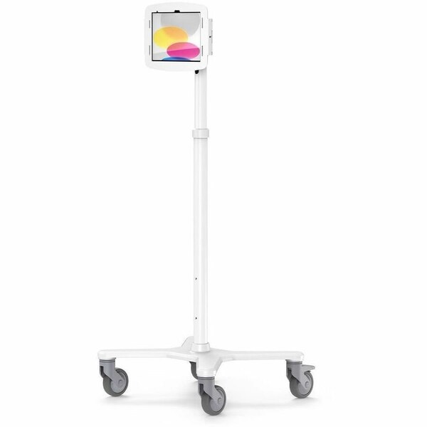 Compulocks iPad 10th-11th A16 Gen Space Enclosure Medical Rolling Cart Extended White MCRSTDEXW209IPDSW - main