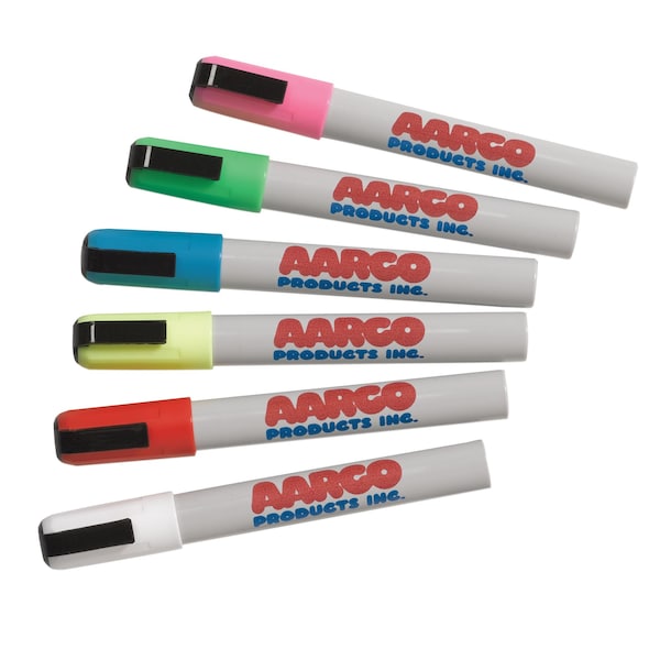 Aarco Neon Wet Erase Makers, Set Includes 6 Vivid Colors, 6PK MFL-6 - main