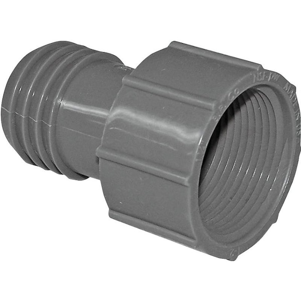 Genova Boshart Pipe Adapter, 1-1/4 in, FPT x Insert, PVC, Gray UPVCFA-12 - main