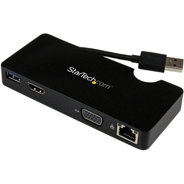 Startech.Com Universal USB 3.0 Laptop Mini Docking Station w/ HDMI or VGA, Gigabit Ethernet, USB 3.0 USB3SMDOCKHV - main