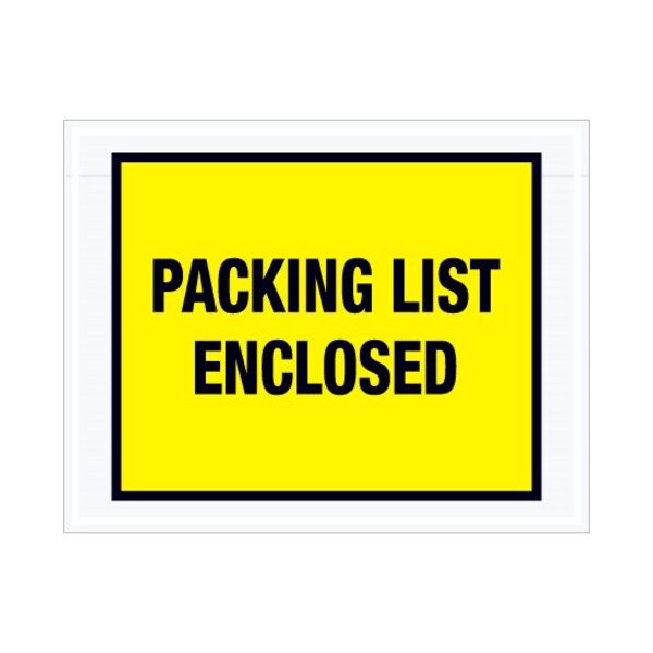 Zoro Select Packing List Envelopes, Yellow, PK1000 PL405 - main