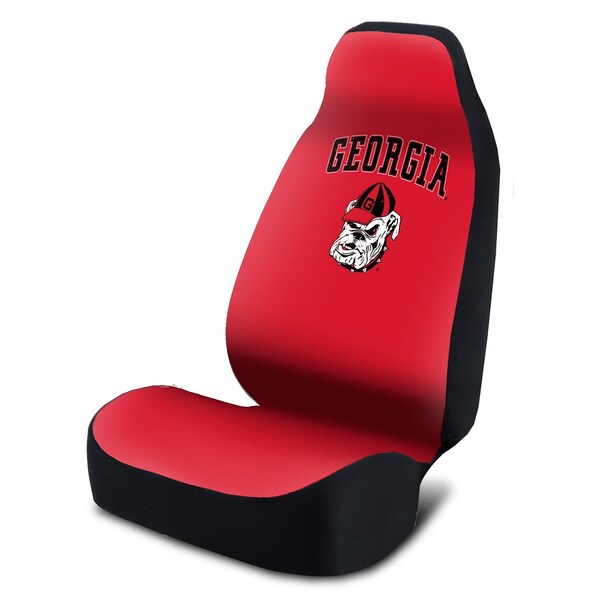 Coverking Universal Seat Cover 1pc Ultimate Suede w/ Black Inerlock Backing Georgia Red Distressed Bulldog USCSELA263 - main