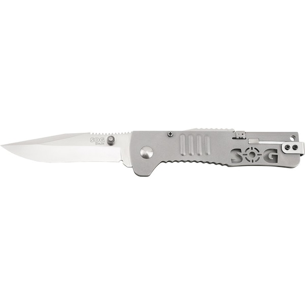 Sog Folding Knife, Clip Point, Satin, 3-3/16 In SJ31-CP - main